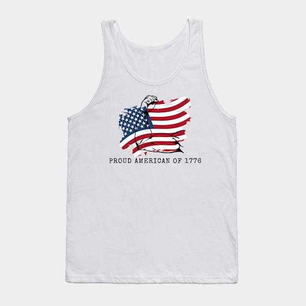 PROUD AMERICAN OF 1776 Tank Top by Kachanan@BoonyaShop